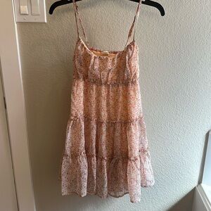Aeropostale floral milkmaid boho romantic Tiered Ruffle Mini Dress – Size small